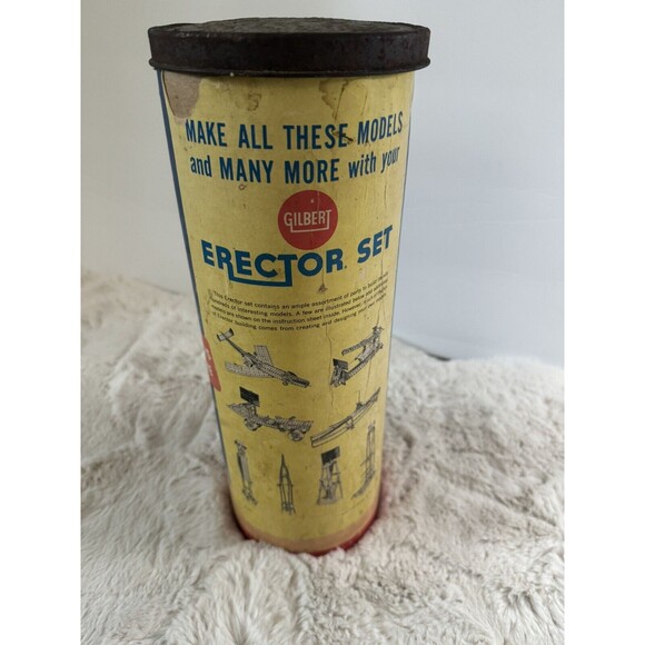 Gilbert Erector Engineer's Set #10032 Original Box with Lid Not Complete Vintage - Picture 2 of 3